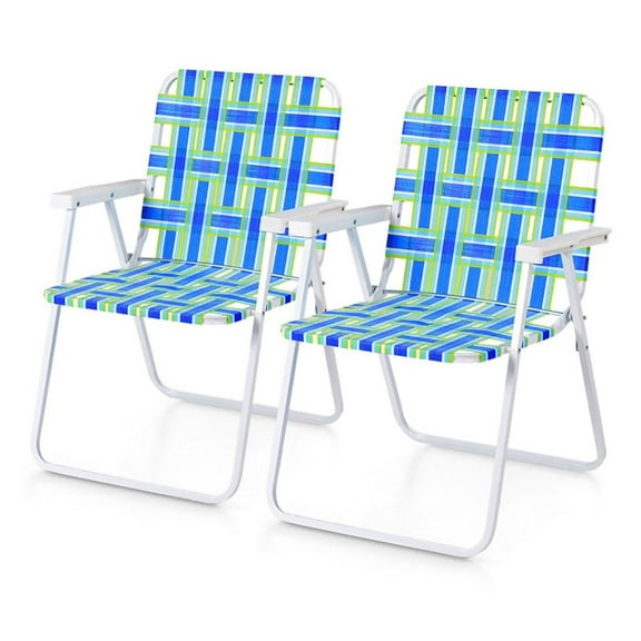 Folding Beach Chair Camping Chair, Portable Lawn Chair with Steel Frame, 265 lbs Capacity, Outdoor Concert & Festival Seating