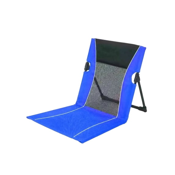 Folding Beach Chair Mat with Backrest Portable Lightweight Outdoor Seat with Carry Bag Breathable Mesh Seat for Picnic Beach Garden Camping Blue