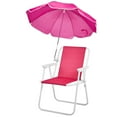 thumbnail image 1 of Folding Beach Chair with Umbrella for Adults, Lightweight Porable Camping Chair with 265lbs Capacity for Travel Picnic Concert & Outdoor Activities, Pink, 1 of 11