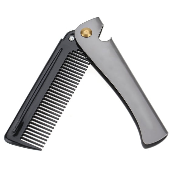 Folding Beard Comb, Anti-static Wooden Beard Comb, Round Comb Teeth Beard Comb For Papa Husband