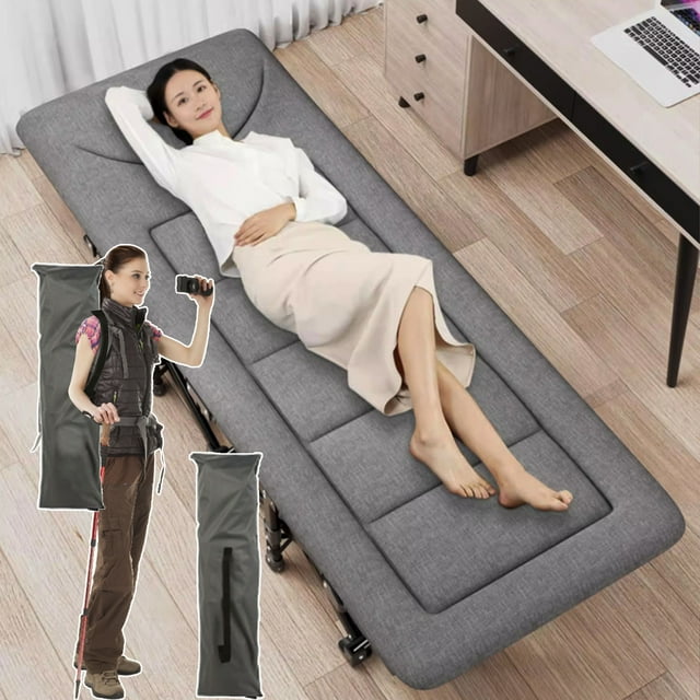 Comfortable Cushion Folding Bed Camping Bed Cots with Mattress