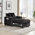 thumbnail image 1 of Folding Bed Chair In Black: Adjustable To Recliner Or Single Adult Bed, Modern Velvet Upholstery Threeone Black Bed: With , Turns Into , And Bed. Back Comfortable, 1 of 6