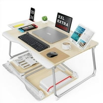Folding Bed Desk for Laptop, Eating Breakfast, Writing, Gaming,  25.6" x 19.3" Portable Floor Stand Laptop Desk Table for Adult,,  Bed Tray Table Lap Desk