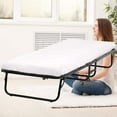 Folding Bed, Guest Rollaway Twin Size Camping Cots Bed Metal Frame with