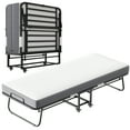 Folding Bed with Mattress, 75" x 38" Rollaway Guest Bed Portable