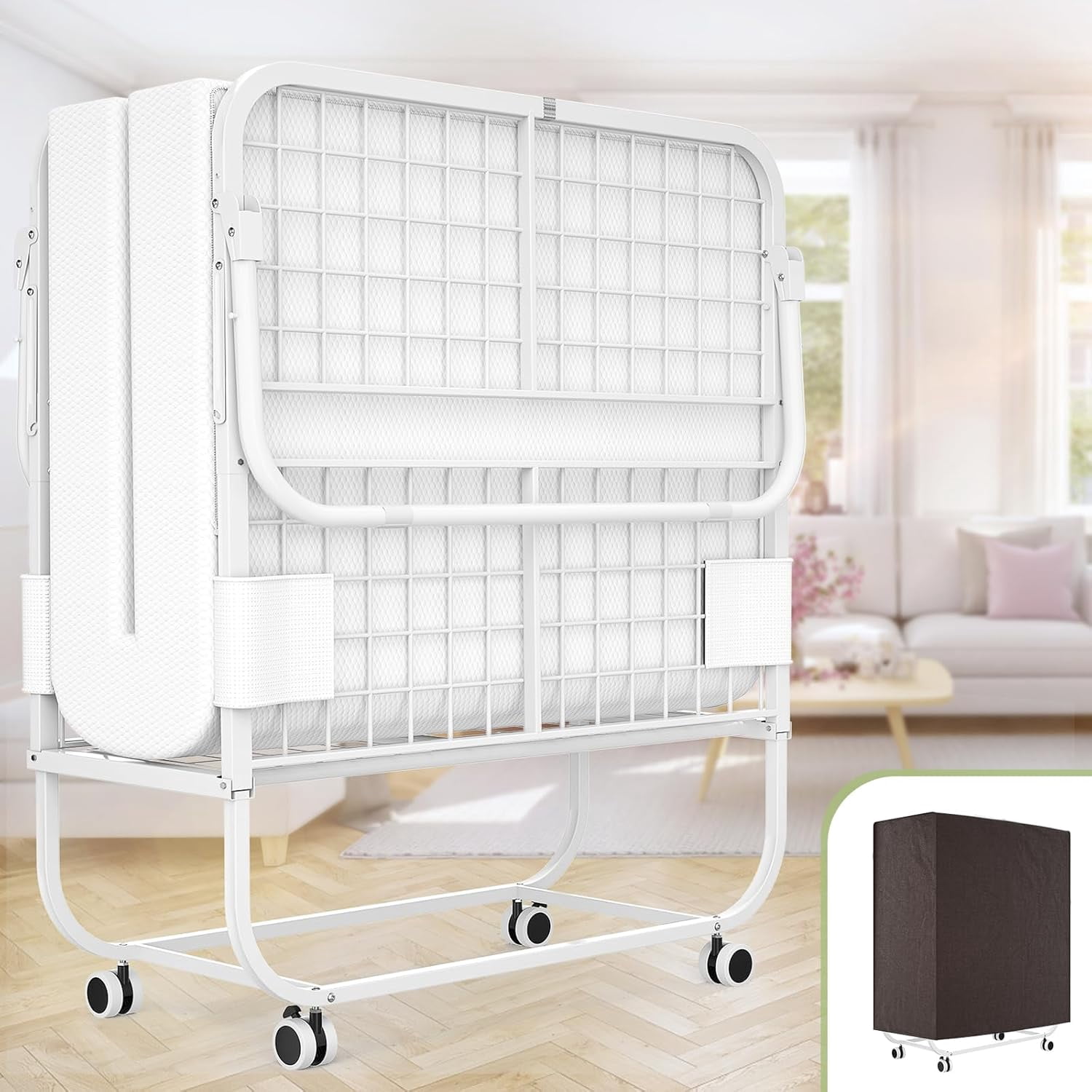 Folding Bed Storage Cover With Zipper – 420D Water Resistant, Fits 35"L X 15"B X 44.8"H