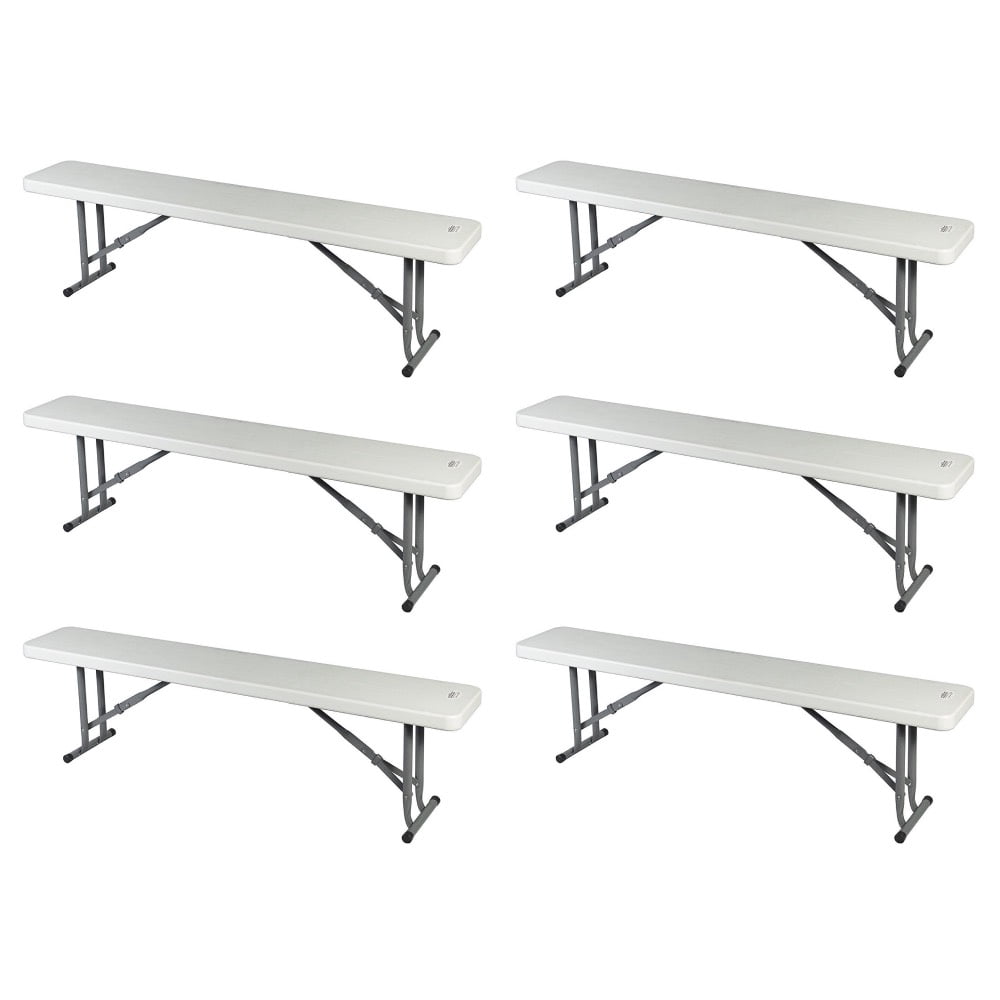 Portable Bench Frame Folding Bench 3 Foot Plastic White Resin Steel Frames Portable Bench by ...