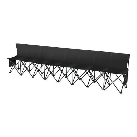 Folding Bench, 8 Seat Portable Soccer Bench - Sideline Seating with Pockets & Carry Bag