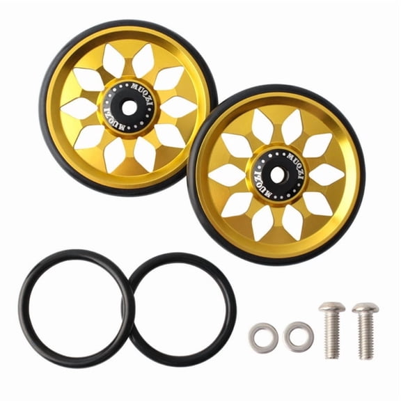 Folding Bicycle Auxiliary Wheel Aluminum CNC Processing Ultralight Bike Easy Wheel for Brompton Folding Bike Sports Tool