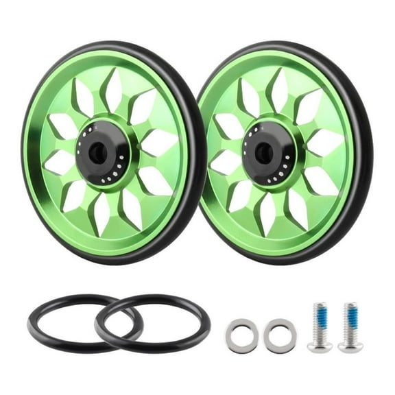 Folding Bicycle Easy Wheel Cnc Bearing Push Training Wheel for Brompton A Couple Of Green