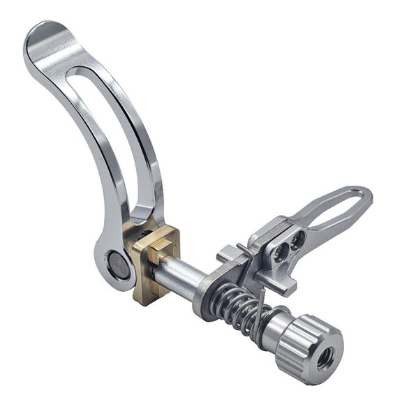 Folding Bicycle Tube Clip, Quick Release Mechanism for 31 8mm Seat Tubes, for Brompton (silver)