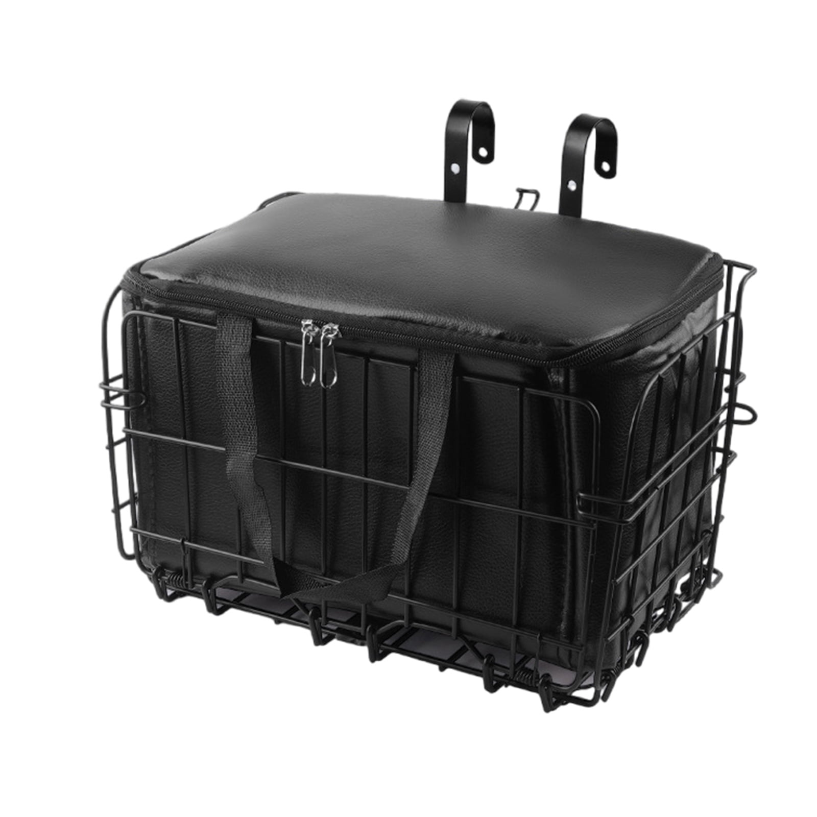 Folding Bicycles Basket with Waterproofs Liner Bag Bike Frame Basket Metal Front Handlebar Bicycles Basket Easy Use