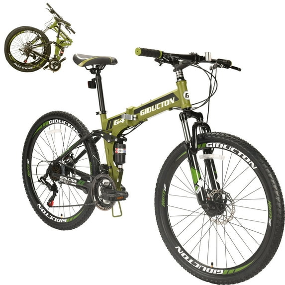 Folding Bike,26" Foldable Full Suspension Mountain Bike,21 Speed Bicycle Mens/womens Bicycle