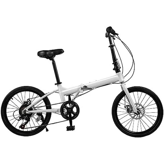 Folding Bike, Foldable Bicycle with 7 Speed Gears 20-inch Wheels Easy Folding City Bicycle with Dual Disc Brakes for Adult, Teenager, Traveling, Exercising, Commuting$$Sport & Recreation Other