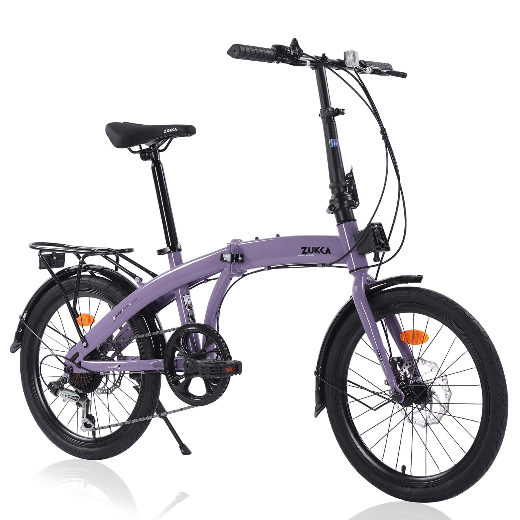 Folding Bike with 20" Wheels, City Bike with 7 Speed and Double Disc