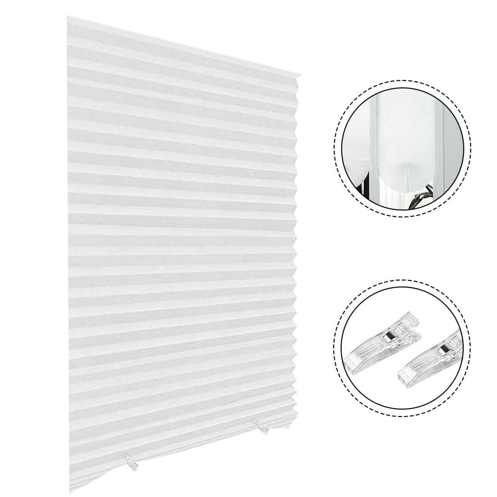 Folding Blind Full Blackout Curtains Privacy Screen Blackout Blinds for Window White