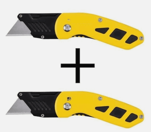 Folding Box Cutter (2-pack) Utility Pocket Knife Blade Work Push Button