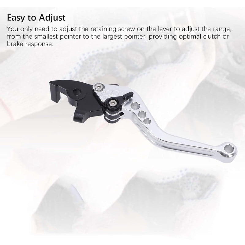 Folding Brake Lever, CNC Aluminum Alloy Motorcycle Adjustable Brake Lever, Brake Lever Handle for D-AX125 S-T125 C-T125 Hu-nter Cub, Silver