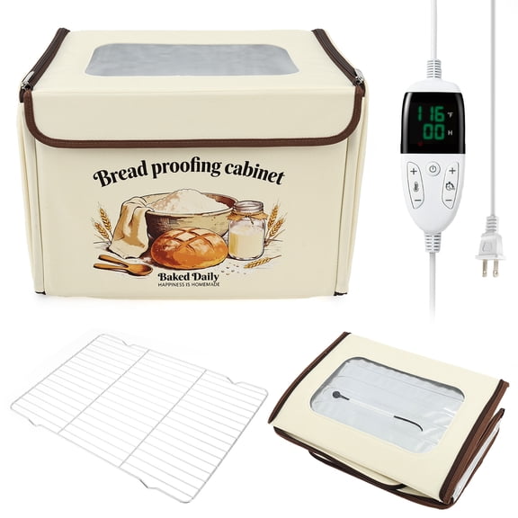 Folding Bread Proofing Box 3 Sided Heating with Metal Rack for Home Baking