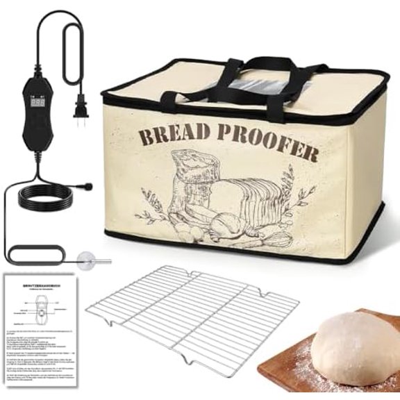 Folding Bread Proofing Box, Sourdough Bread Proofer Warming Box with Shelf and Heater Precise Temperature Fermentation (50113) Dough Start Container for Home Making Pizza Baking Kombucha