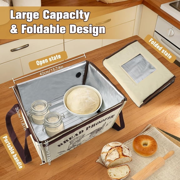 Folding Bread Proofing Box with 50-113  F Temp Control, Large Dough Proofer for Sourdough Pizza Yogurt
