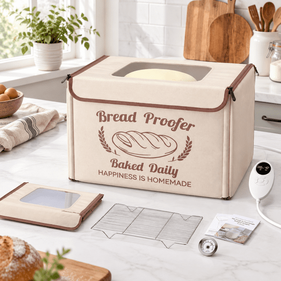 Folding Bread Proofing Box with Temp Control 48h Timer Metal Rack Humidor for Sourdough Baking Pizza