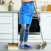 Folding Broom and Dustpan Set, Lazy Sweeping Kit with Comb Teeth, ABS Plastic Broomstick, Efficient Floor Cleaning, Pet Hair Removal, Space-Saving Storage, Soft Hard Bristles for All Floors