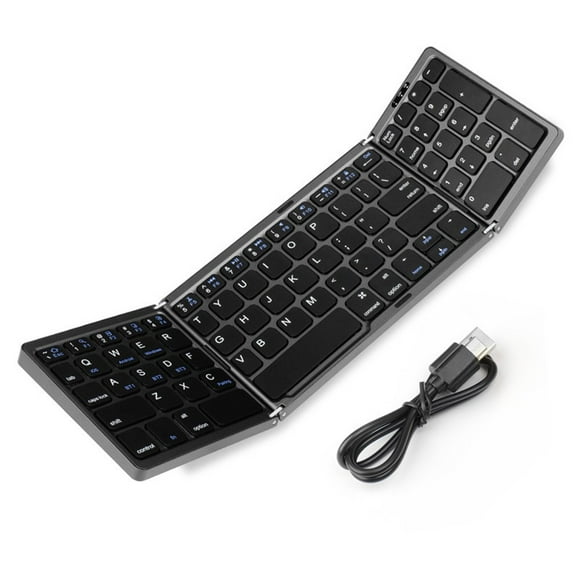 Folding Bt Keyboard with Numeric Pad - Portable Rechargeable Wireless