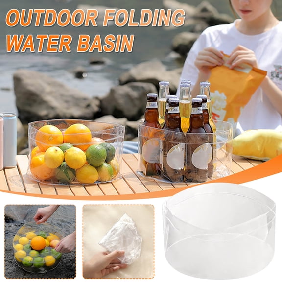 Folding Bucket Water Basin, Portable Pvc Travel Foot Soaking Container, Large Capacity Collapsible Storage, Hygienic Easy-clean Design, Topliu
