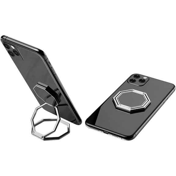 Folding Buckle Phone Holder, FoldableFinger Kickstand Cellphone Stand 360 Rotation Metal Ring Grip Holder for Magnetic Car Mount Compatible with iPhone Samsung Smartphone iPad Tablets