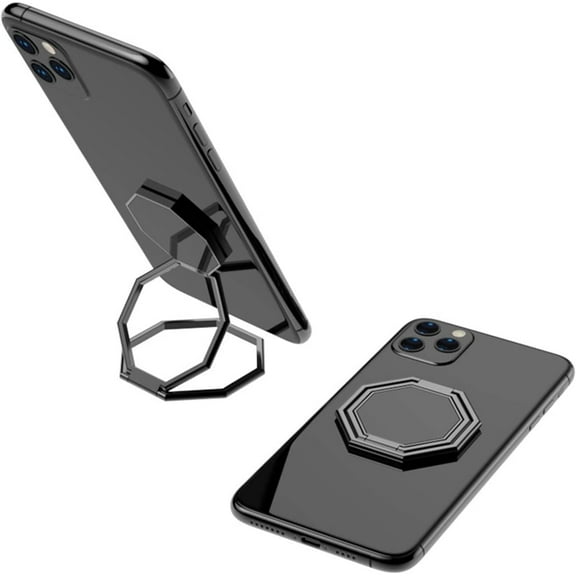 Folding Buckle Phone Holder, FoldableFinger Kickstand Cellphone Stand 360 Rotation Metal Ring Grip Holder for Magnetic Car Mount Compatible with iPhone Samsung Smartphone iPad Tablets