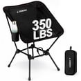 thumbnail image 1 of Spanspace Folding Camping Chair, Foldable Outdoor Lawn Chair with Cup Holder and Carry Bag, Heavy Duty 350LBS Capacity, Portable Lightweight Camping Chair for Camping, Backyard, Beach, Black, 1 of 10