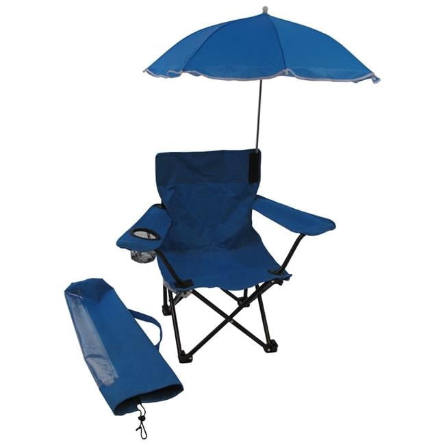 Folding Camp Chair with Umbrella - Blue - Walmart.com
