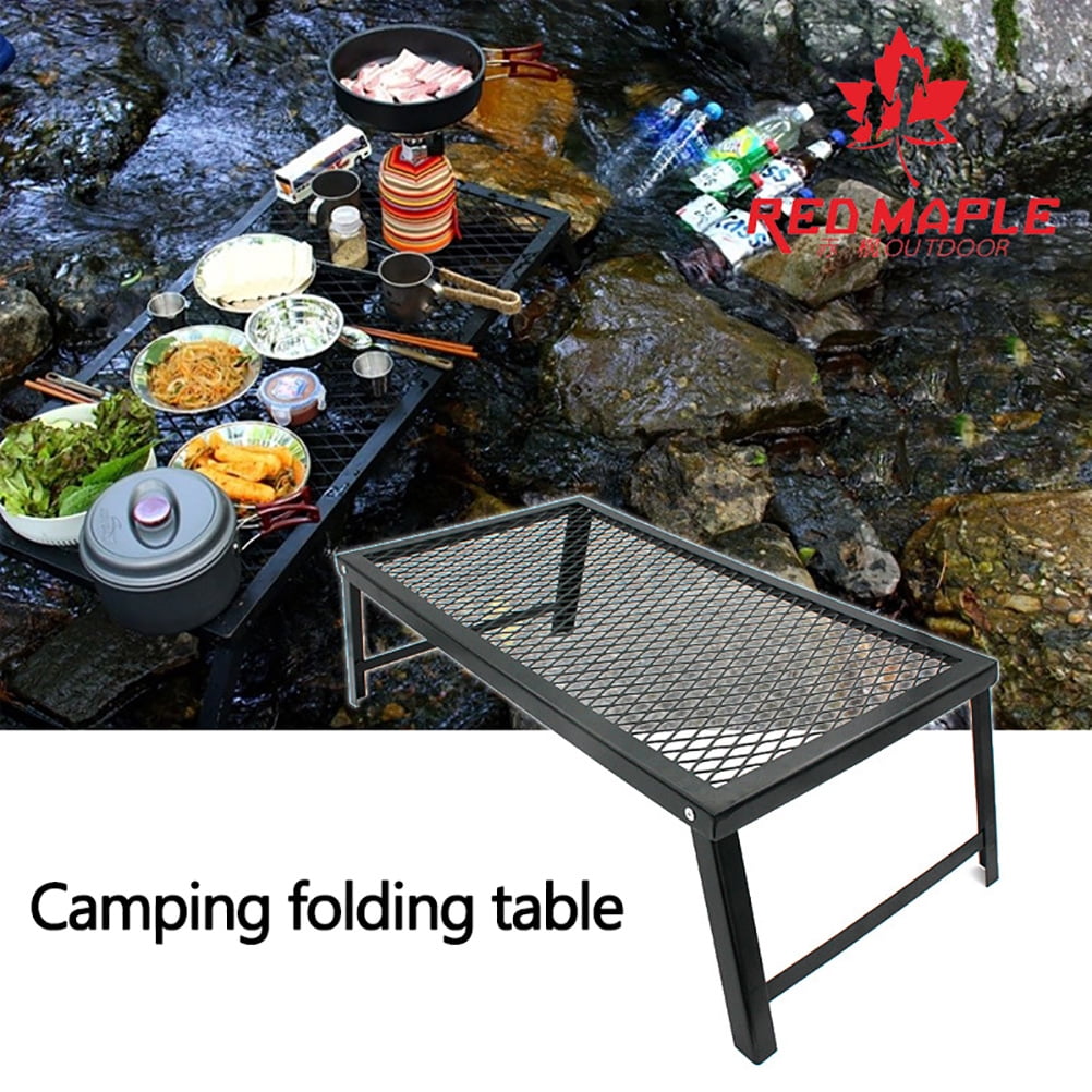Folding Campfire Grill Heavy Duty Steel Grate Portable Over Fire Camping Grill for Outdoor Open