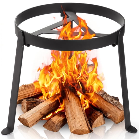 Folding Campfire Tripod Cooking Stand Heavy-Duty Iron Grill for Open Fire Cooking