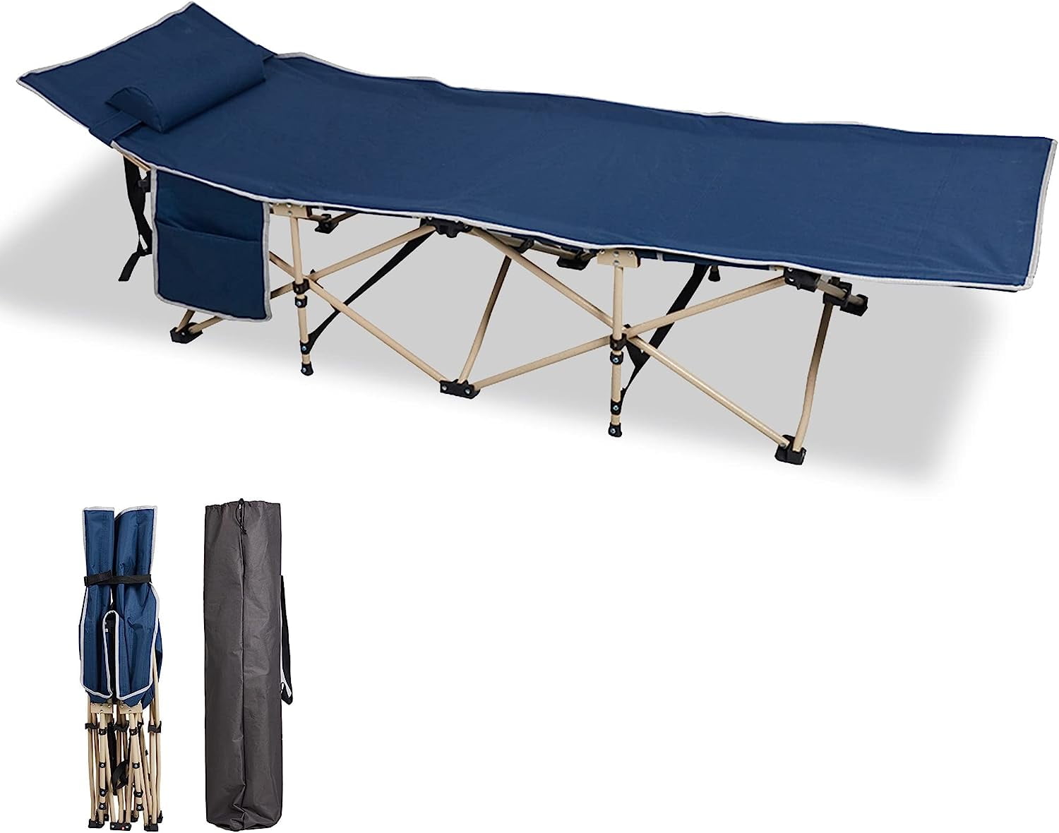 Folding Camping Beds for Adults, Portable Camping Cots with Carry Bag