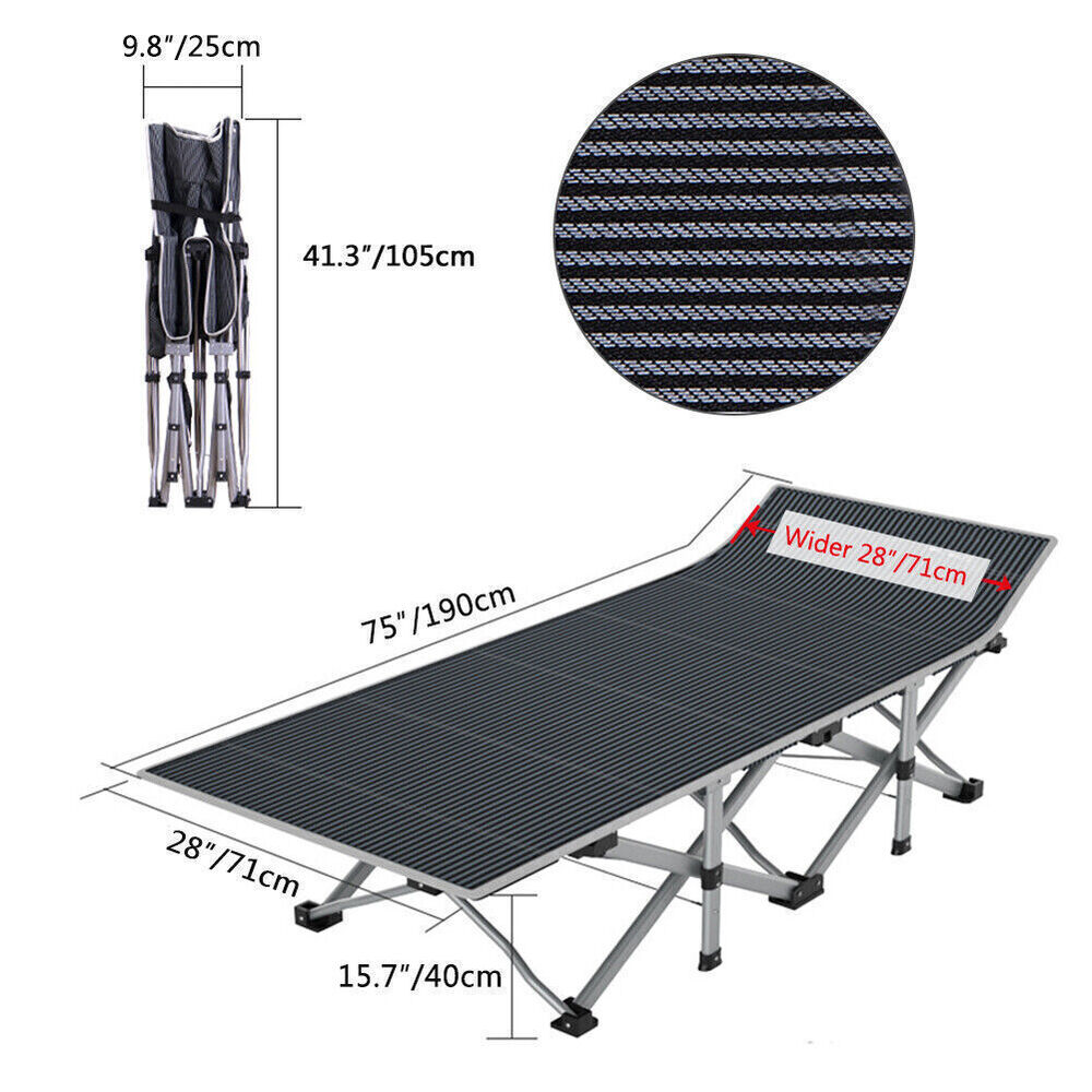 Folding Camping Beds Heavy Duty Sleeping Cot with Carry Bag Travel Camp Cot Gift