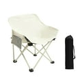 thumbnail image 1 of Folding Camping Chair, Folded Comfortable Moon Chair ,Backpacking Picnics Home Furniture Hiking Seat for Parties Travel Garden Holidays Patio White, 1 of 9