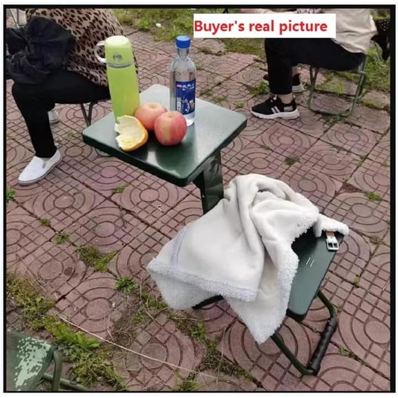 Folding Camping Chair Stool Portable Fishing Stool Multi-Functional 3 in 1 with Side Table for Outdoor Hunting Hiking Beach Picnic
