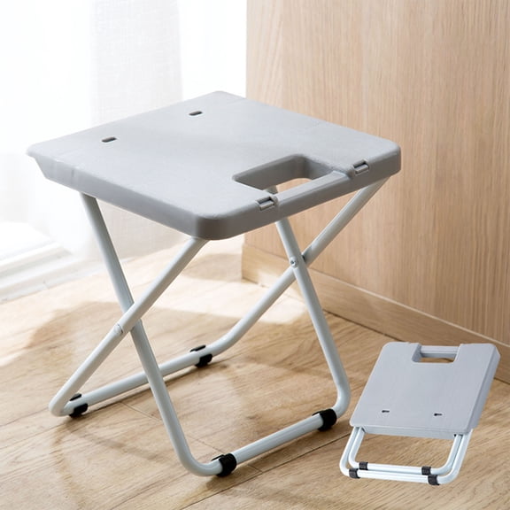 Folding Camping Chair with Iron Legs Portable Small Step Stool for Outdoor and Home Use