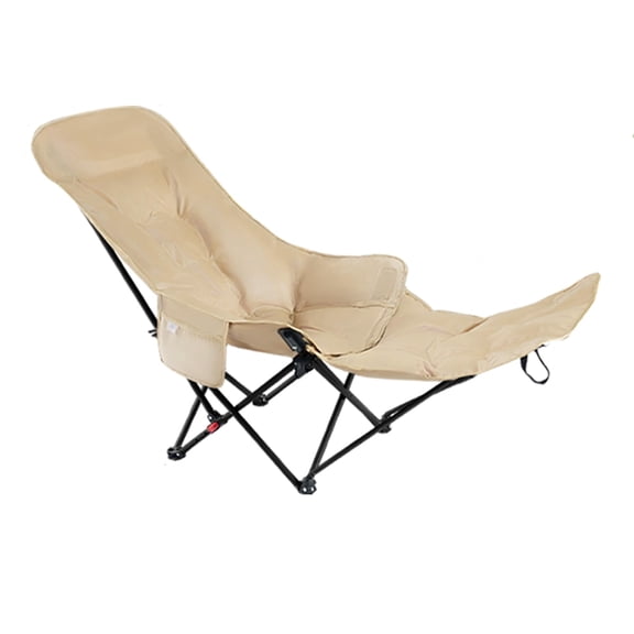 Folding Camping Chairs, Camping Lounge Chair with Detachable Footrest Adjustable Backrest, Portable Folding Chair
