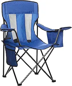 Folding Camping Chairs, Portable Lawn Chairs with Side Pocket and Cup Holder for Adults