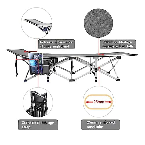 Folding Camping Cot for Adults, 75x28 inch Heavy Duty Sleeping Cots