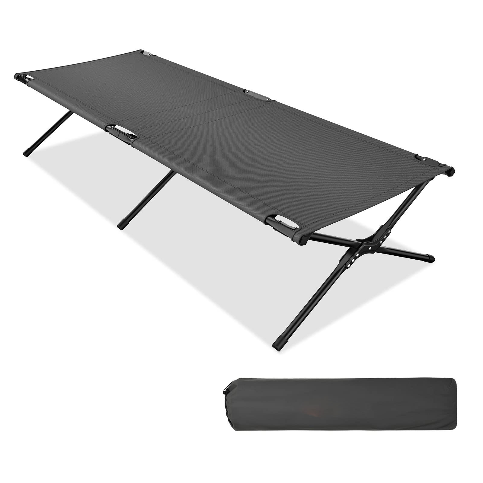 Folding Camping Cot with Carrying Bag, Portable Lightweight Outdoor Sleeping Bed for Adults