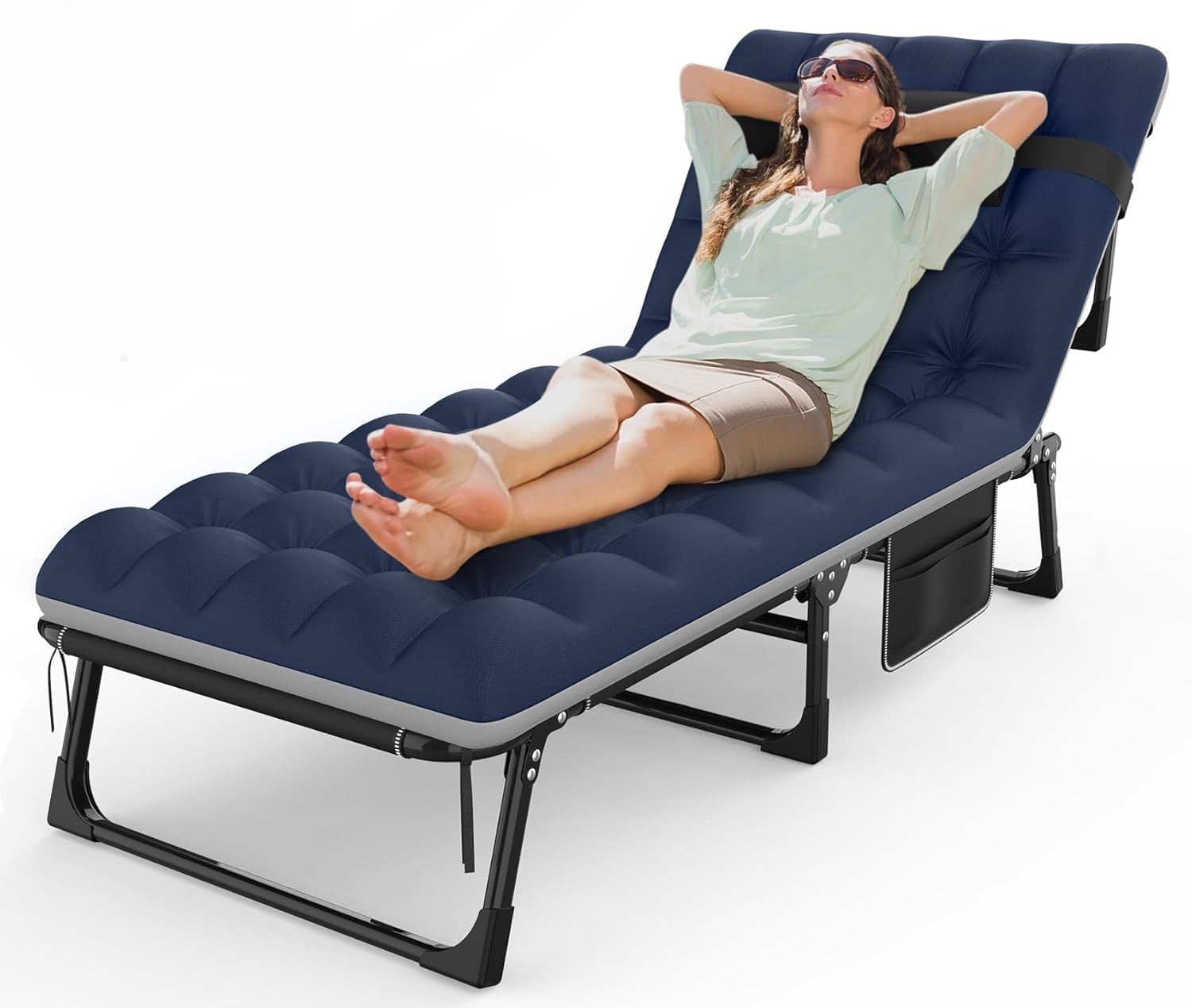Heavy-Duty Folding Portable Camping Cot with Steel Frame