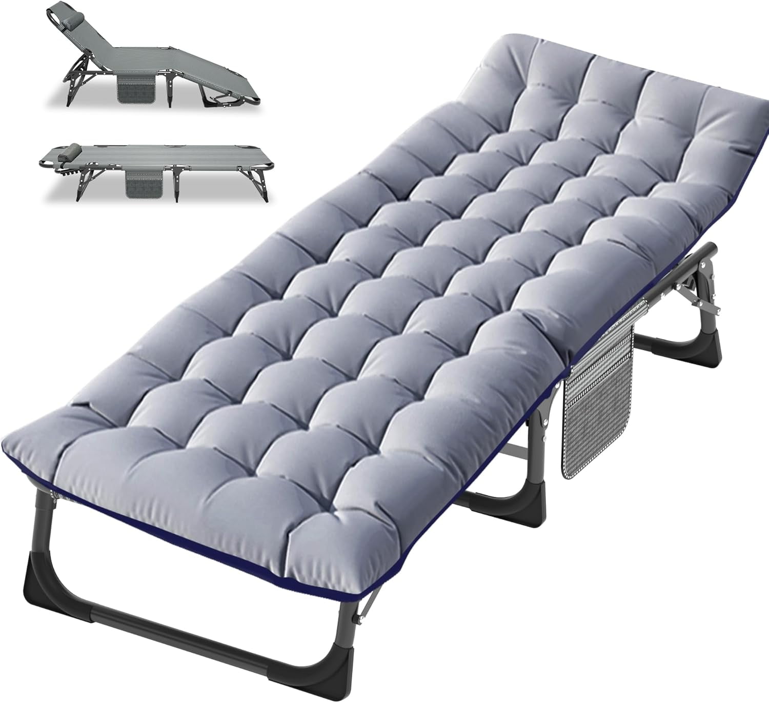 Folding Camping Cot, Heavy Duty Sleeping Cots with Carry Bag, Double