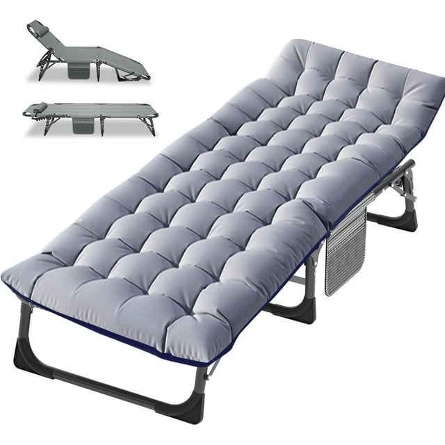 Folding Camping Cot, Heavy Duty Sleeping Cots with Carry Bag, Double