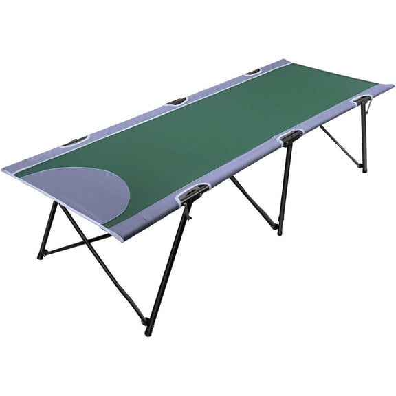 Folding Camping Cot, Portable Cot Bed for Adults, Outdoor Bed Camp Cots for Sleeping with Carry Bag for Home, Travel, Office, Beach, Support up to 300lbs, Green