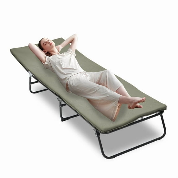 Folding Camping Cot for Adults,  5-Angle Adjustable Camping Cot Heavy Duty Outdoor Bed with Carry Bag,1200 D Layer Oxford Travel Camp Cots