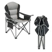 Folding Camping Chair for Adults, Heavy Duty Outdoor Chair with Carry Bag,300 D Layer Oxford Travel Camp, Black